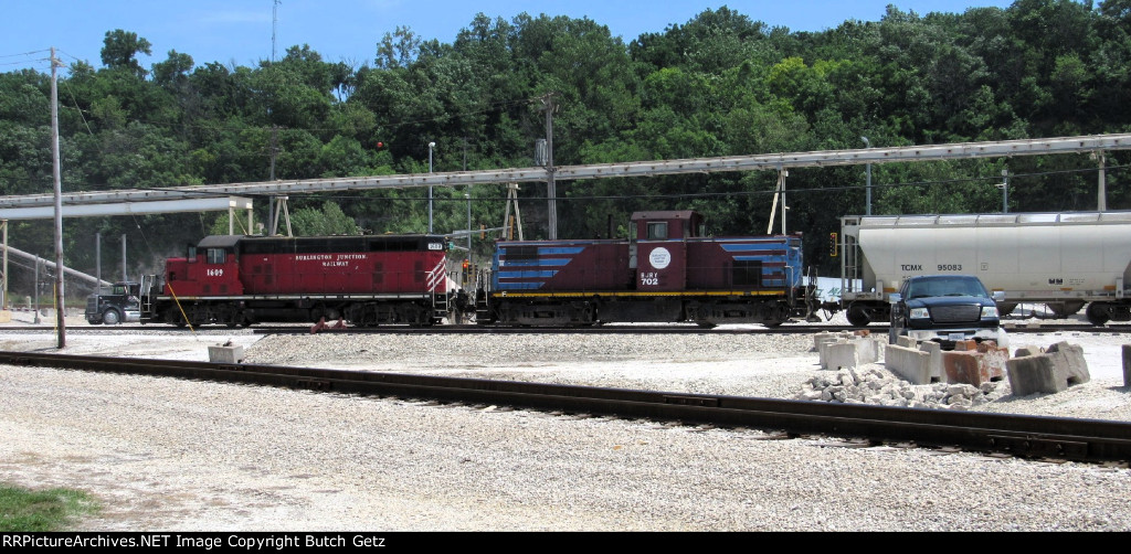 Backing toward the feed plant...